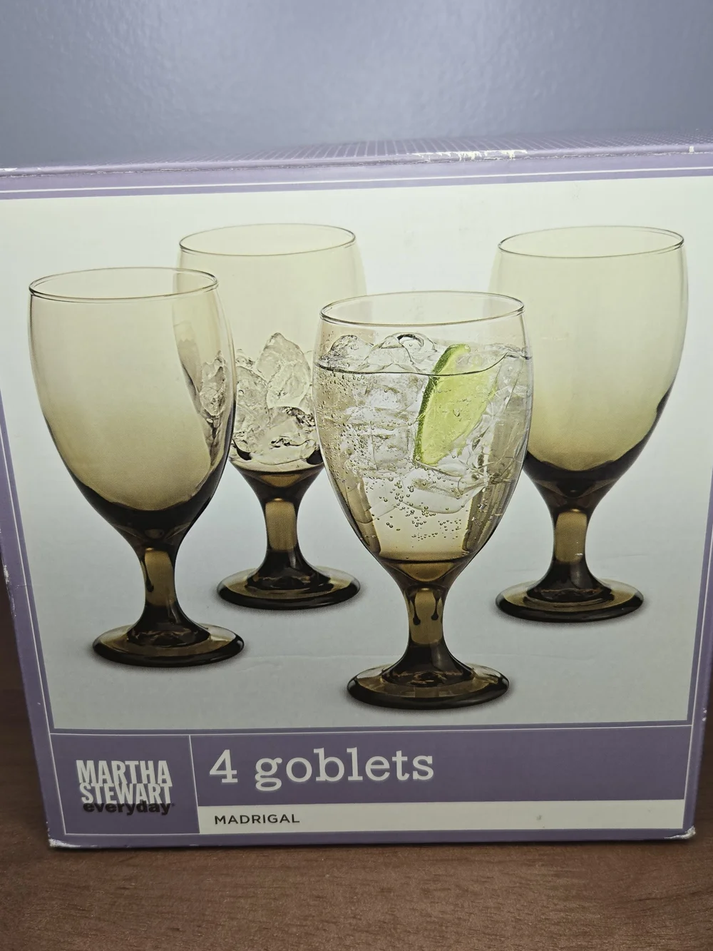 Libbey Amber-Tinted Stemmed Wine Glasses - Set of 4